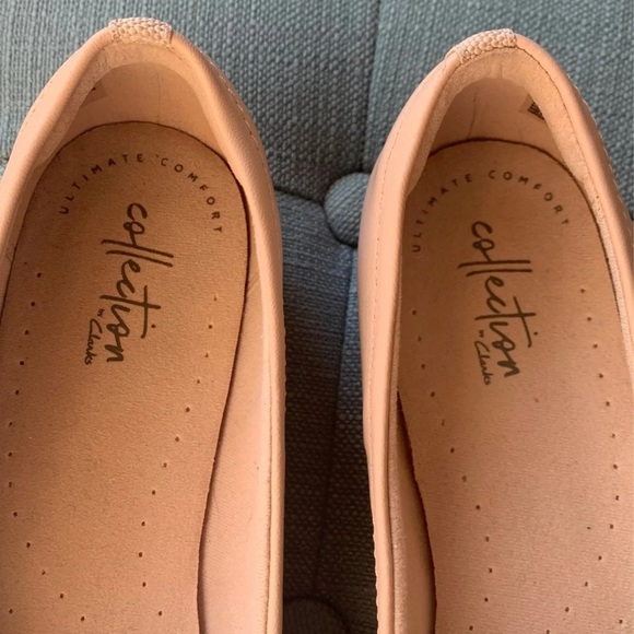 Clarks Blush Pink Minimal Leather Ballet Flats - Picture 5 of 10